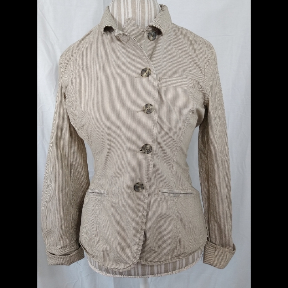 Converse Striped Button-Up Jacket Size Small - image 2